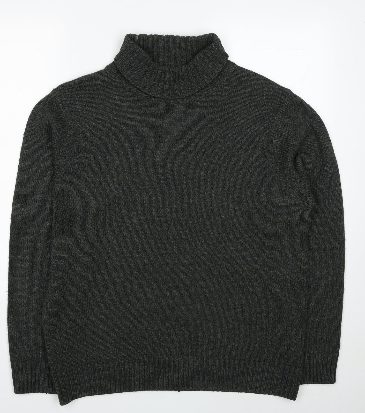 Marks and Spencer Mens Grey Roll Neck Acrylic Pullover Jumper Size L