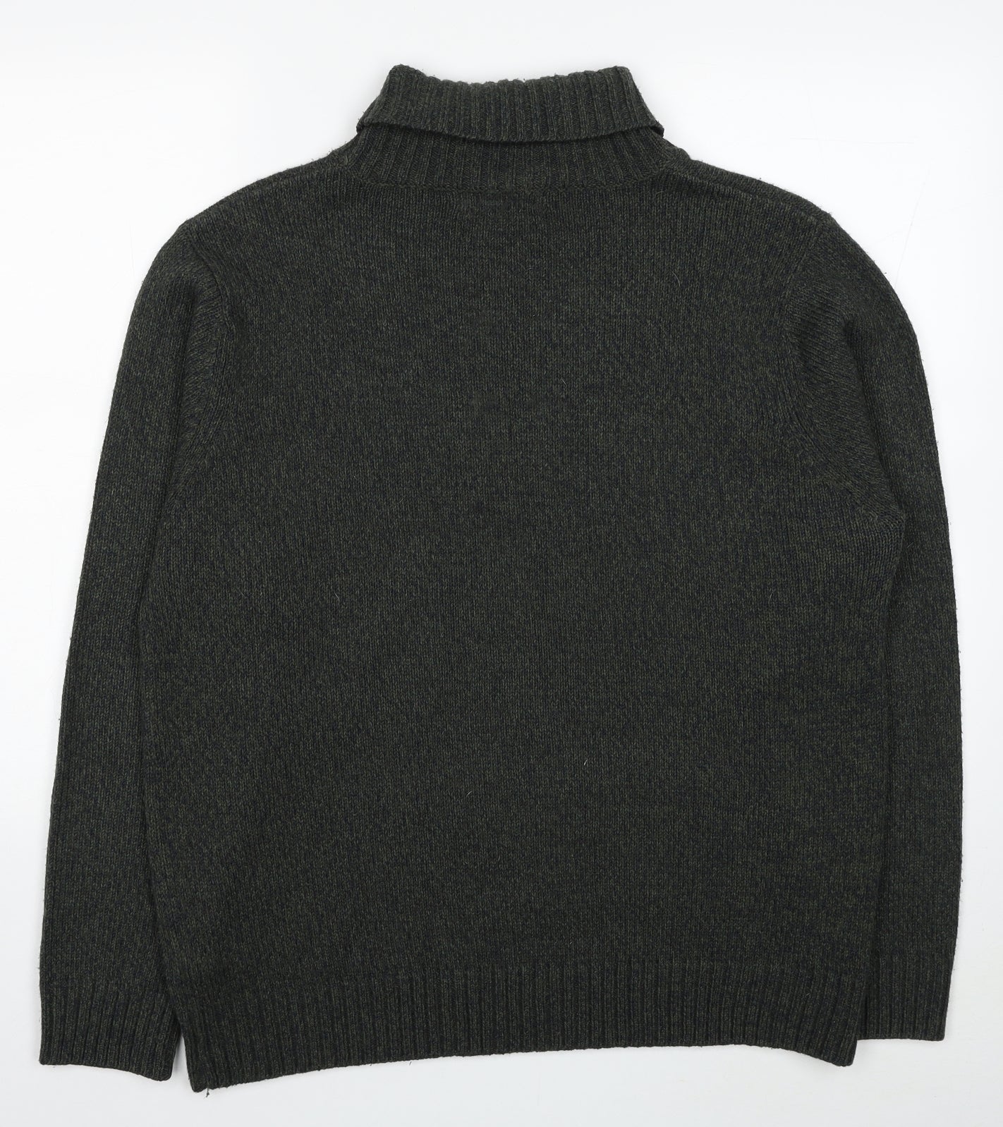Marks and Spencer Mens Grey Roll Neck Acrylic Pullover Jumper Size L