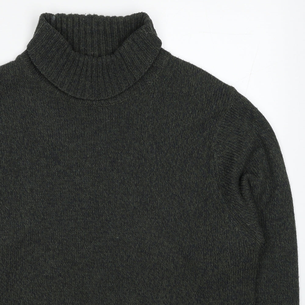 Marks and Spencer Mens Grey Roll Neck Acrylic Pullover Jumper Size L