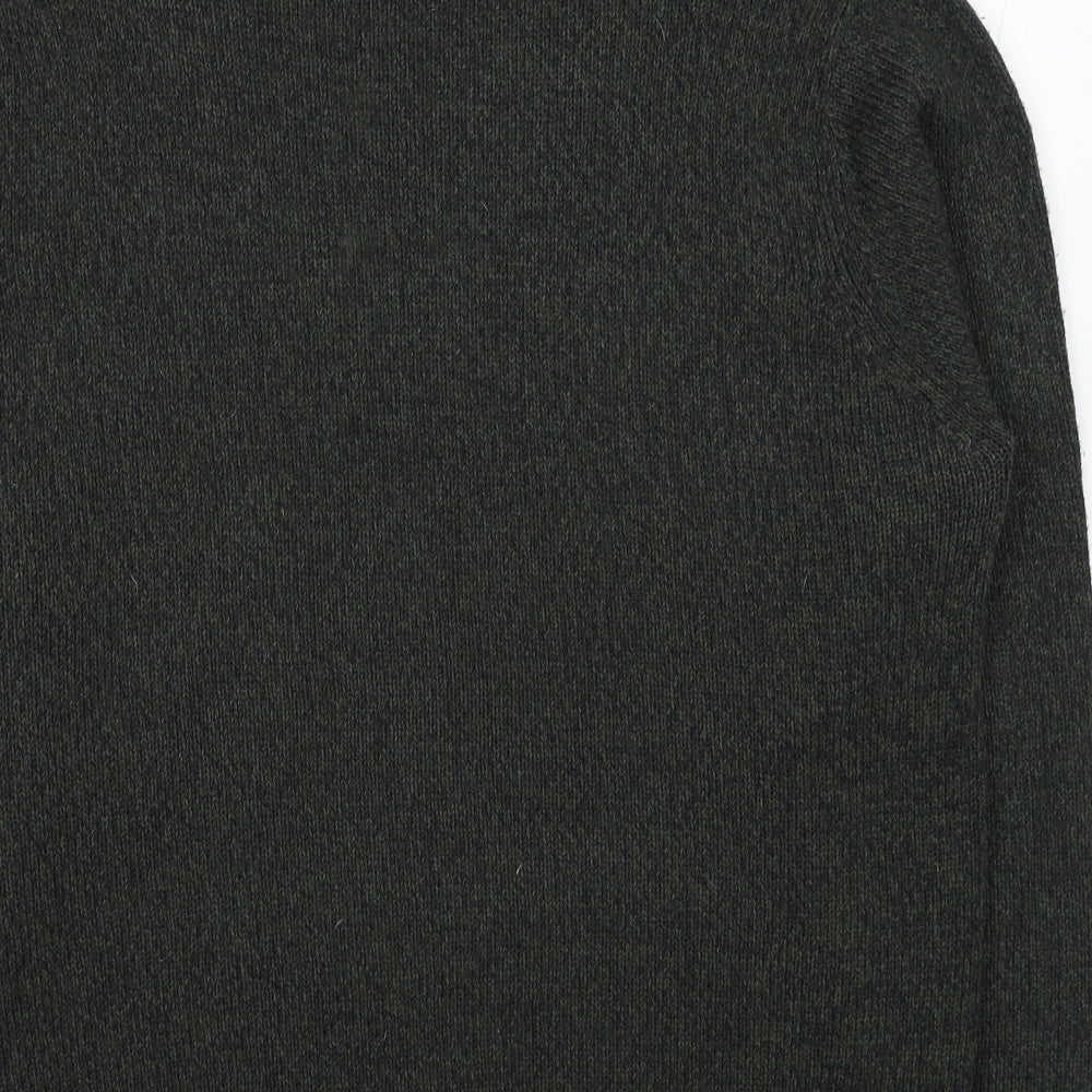 Marks and Spencer Mens Grey Roll Neck Acrylic Pullover Jumper Size L