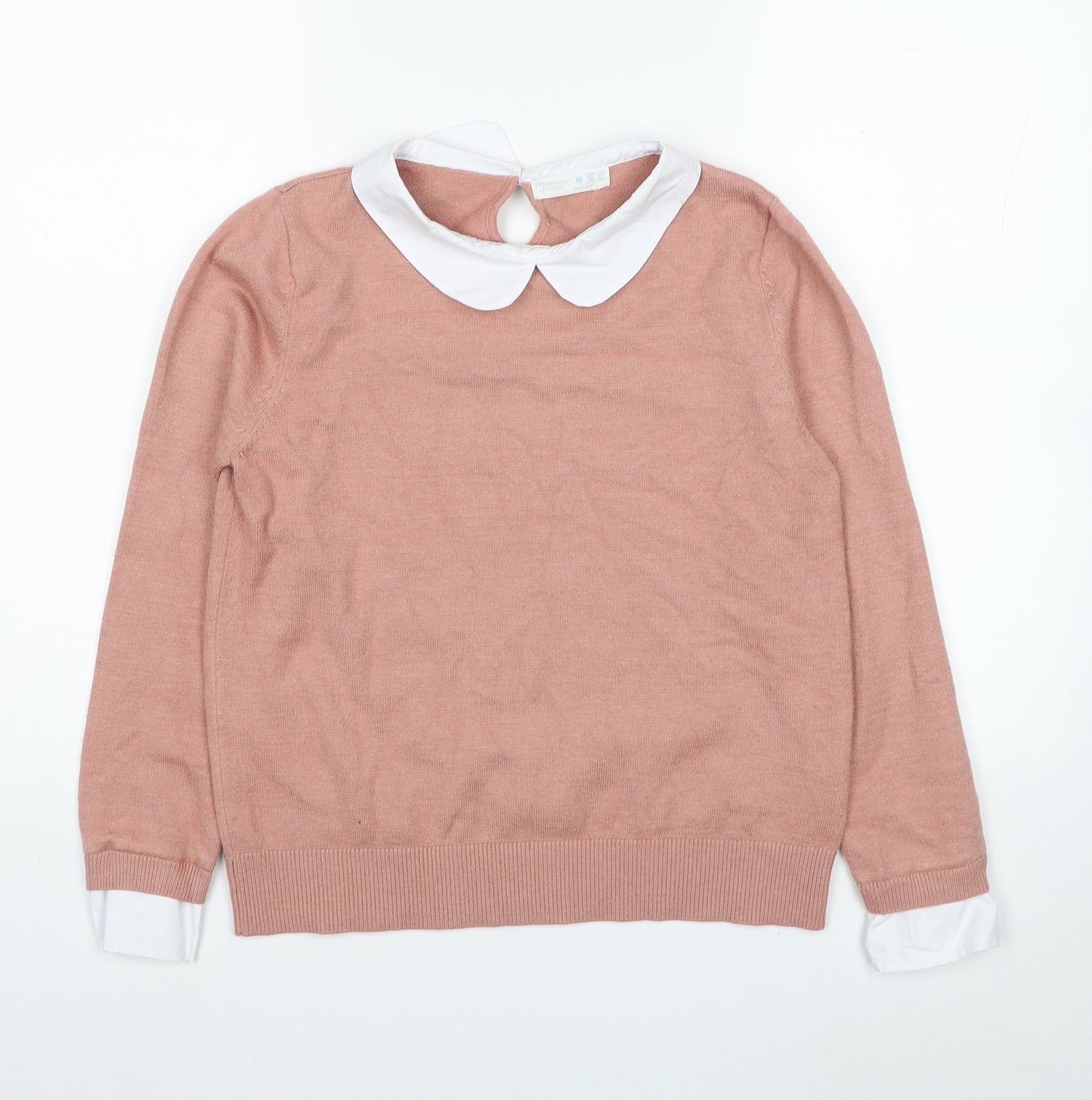 Primark Womens Pink Collared Polyester Pullover Jumper Size 12
