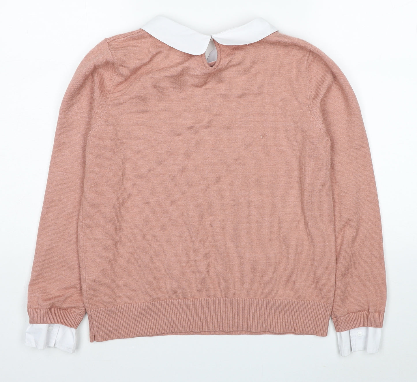 Primark Womens Pink Collared Polyester Pullover Jumper Size 12