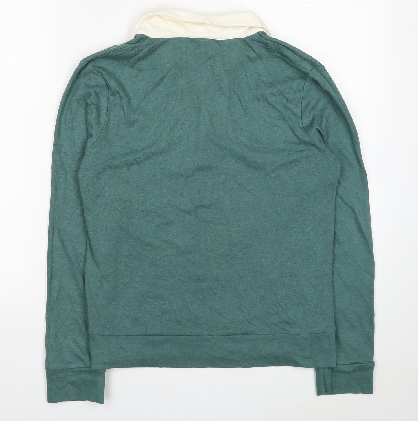 Preview Womens Blue Cotton Basic Polo Size M Collared