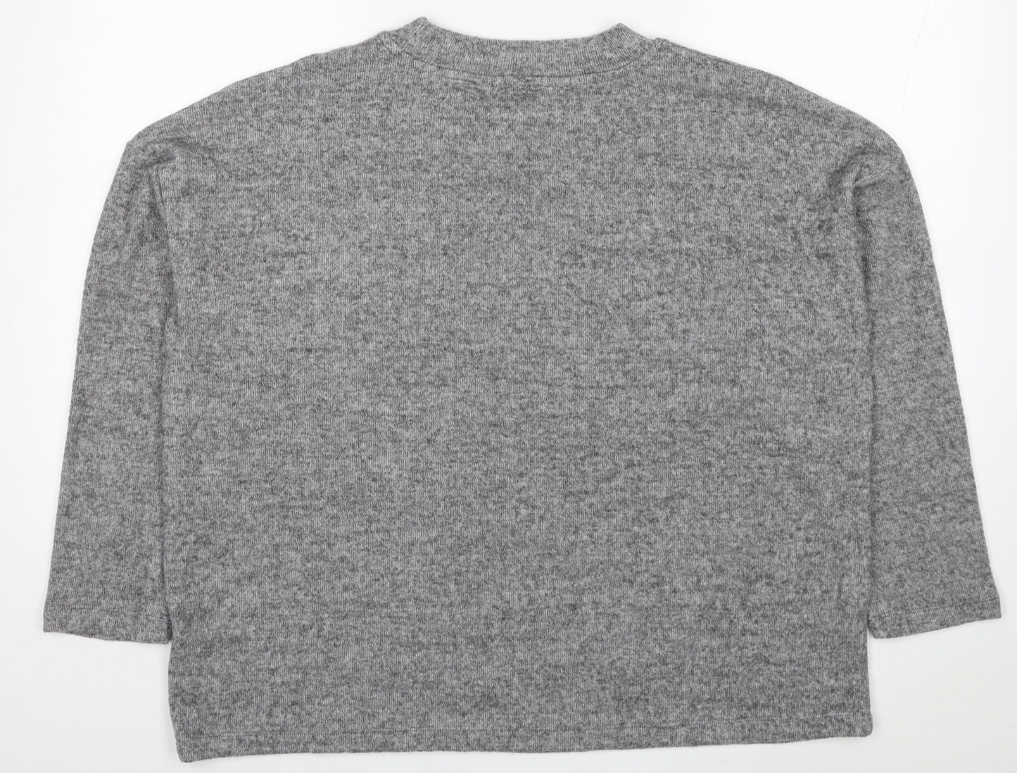 F&F Womens Grey Round Neck Polyester Pullover Jumper Size 16