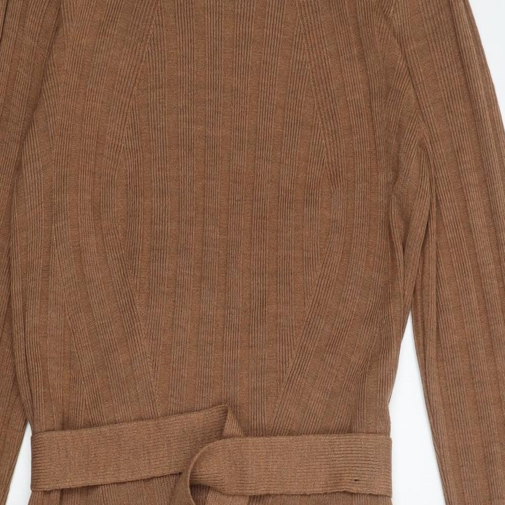 Only Womens Brown Polyester Jumper Dress Size M Round Neck Pullover
