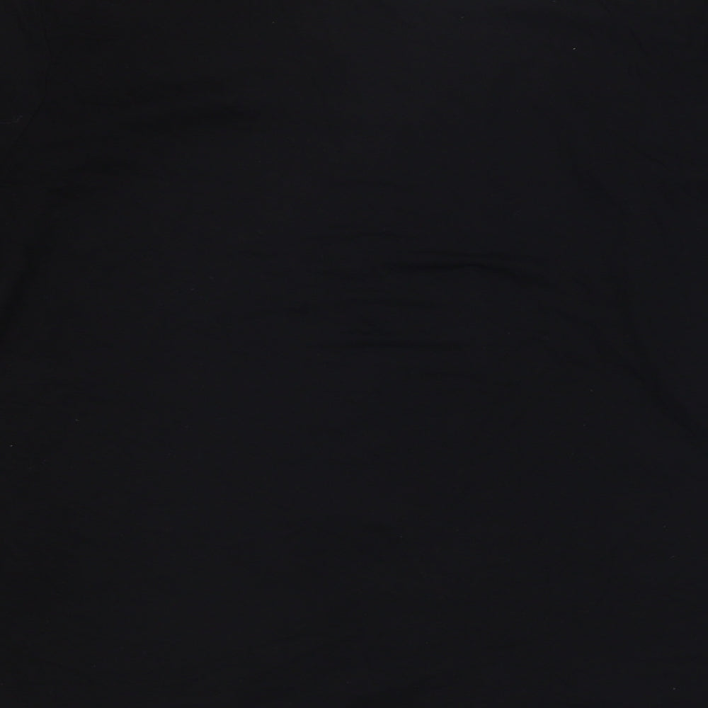 Papaya Womens Black Geometric Basic T-Shirt Size 18 Boat Neck