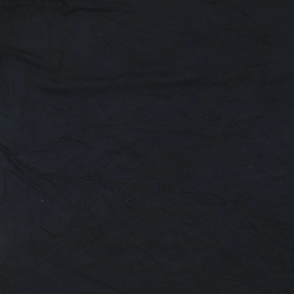 Nike Mens Black Cotton Button-Up Size M Round Neck