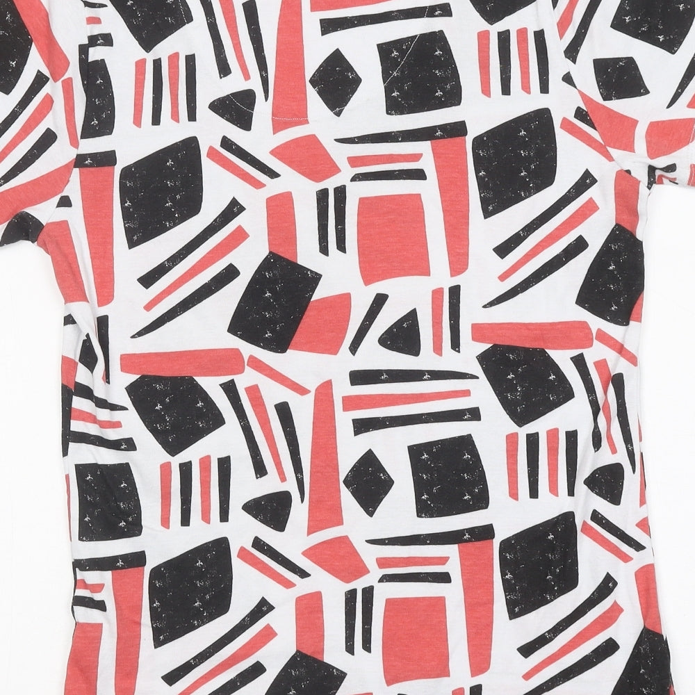 Tigi Womens Multicoloured Geometric Polyester Basic T-Shirt Size 14 Square Neck