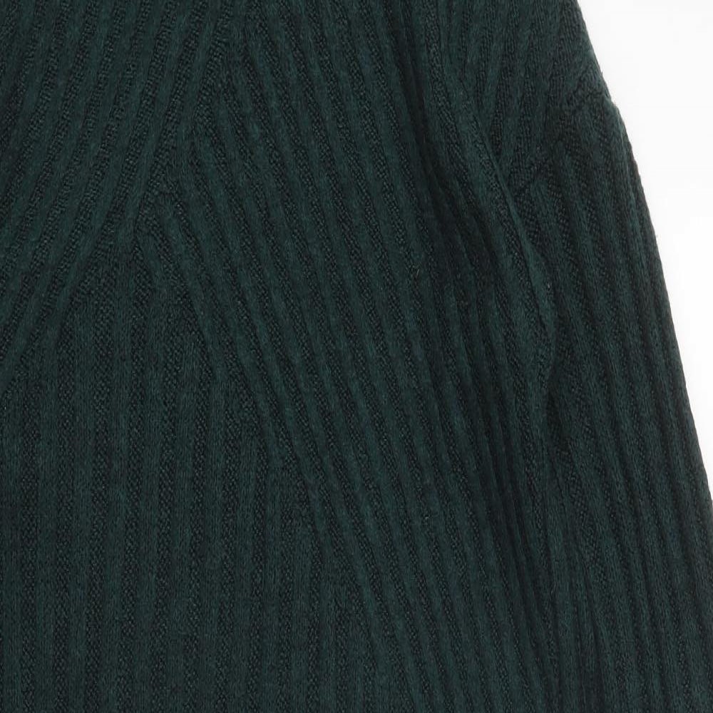 NEXT Womens Green 100% Cotton Kaftan Size 12 Roll Neck Pullover