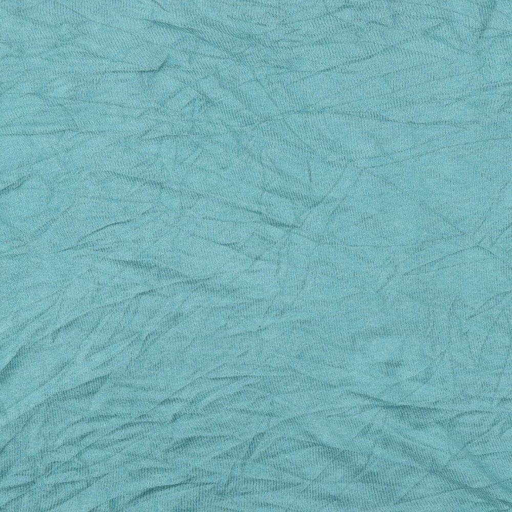 Monsoon Womens Blue Floral Polyester Basic T-Shirt Size 12 Round Neck