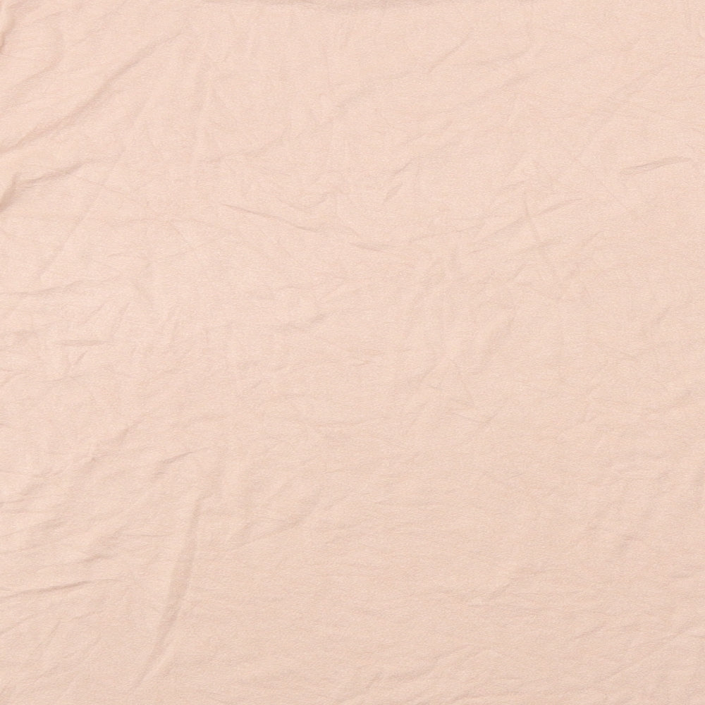 Preworn Womens Pink Polyester Basic T-Shirt Size 14 Boat Neck