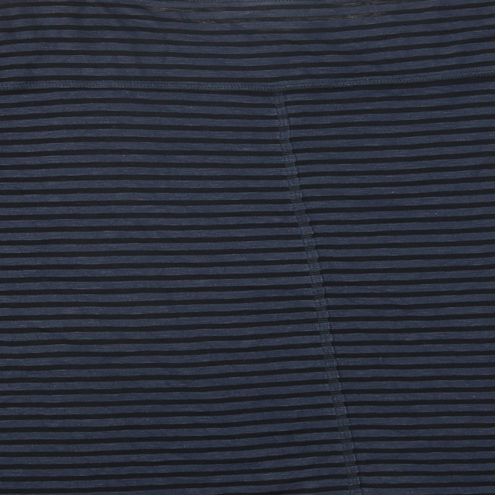 NEXT Womens Blue Striped Polyester Basic T-Shirt Size 16 Round Neck