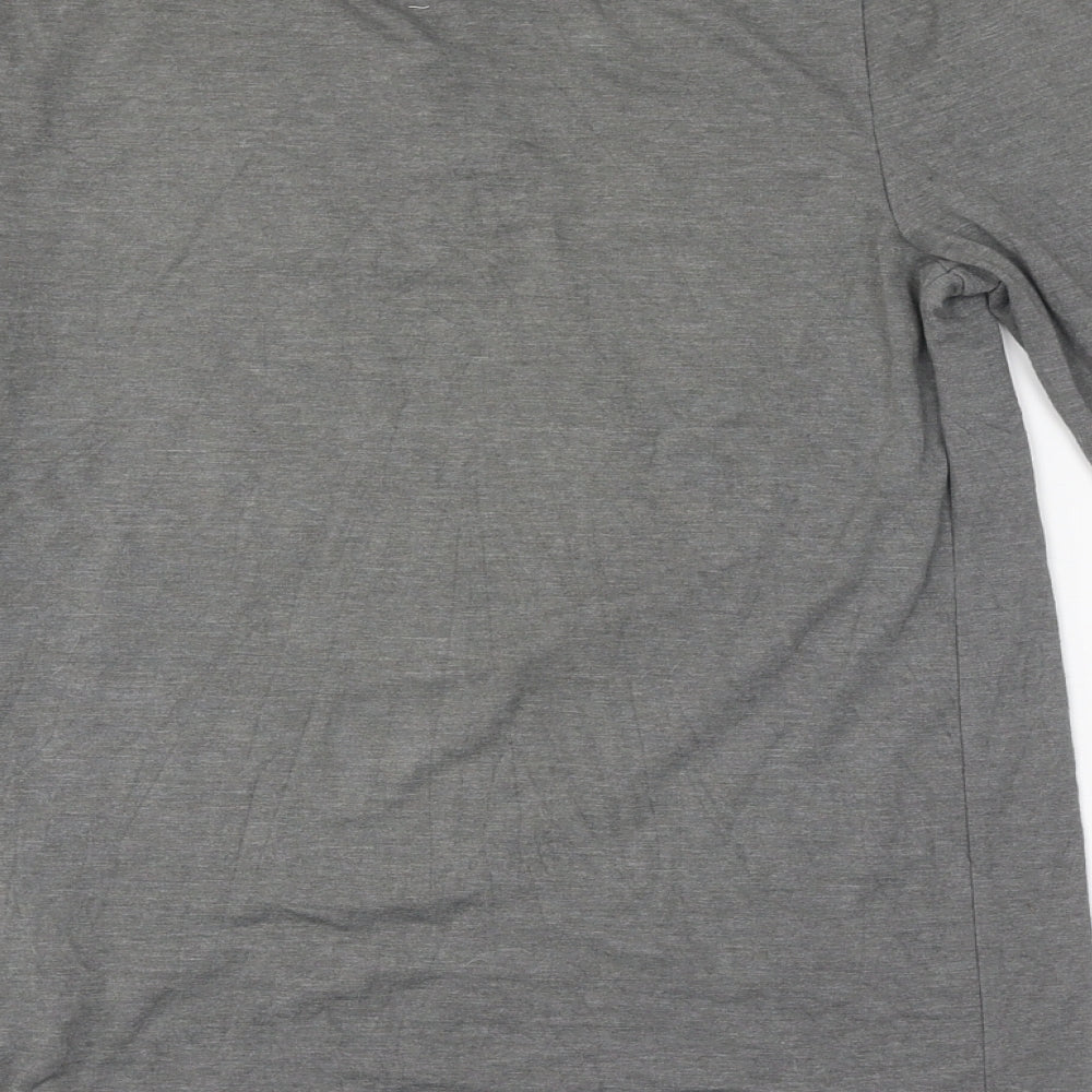 ASOS Mens Grey Polyester Polo Size S Collared Button