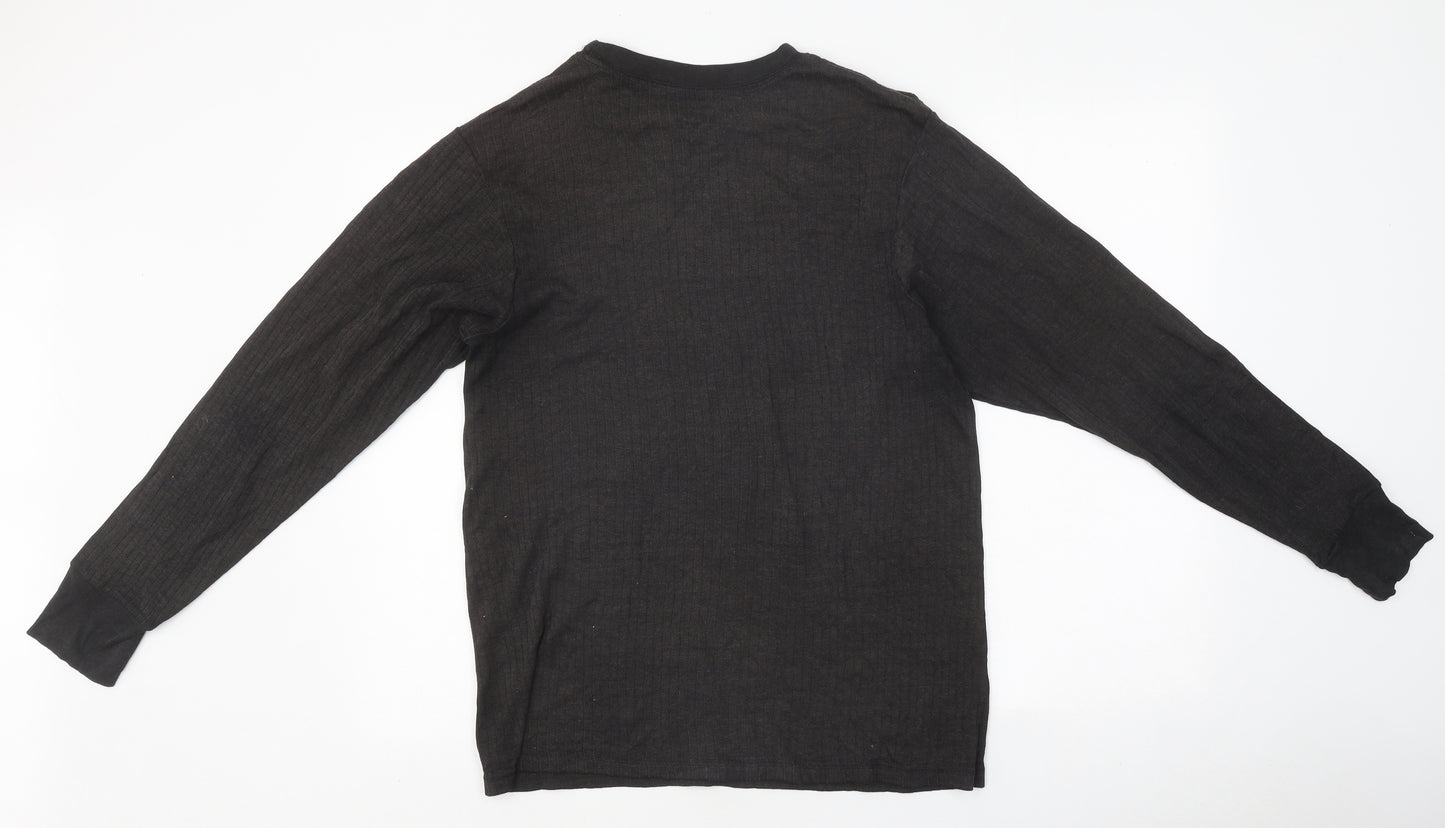 Higear Mens Grey Polyester T-Shirt Size XL Round Neck - Ribbed