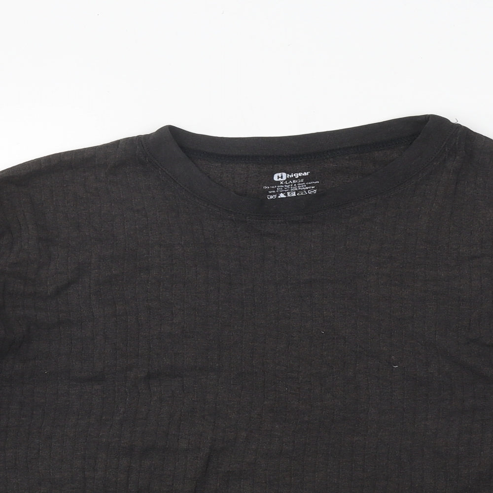 Higear Mens Grey Polyester T-Shirt Size XL Round Neck - Ribbed