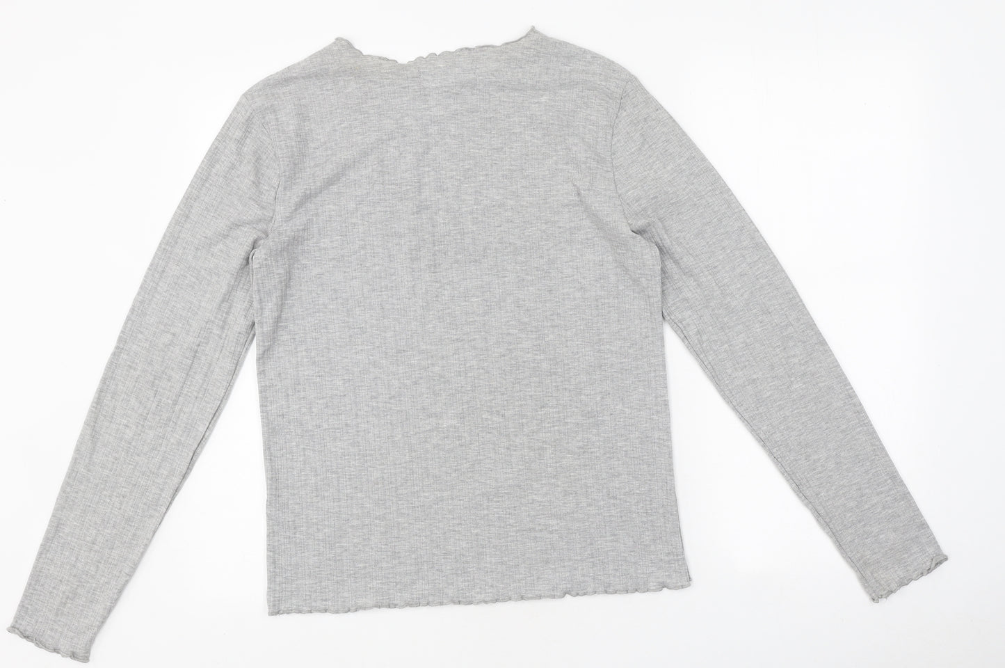 Primark Womens Grey Polyester Basic T-Shirt Size M Round Neck