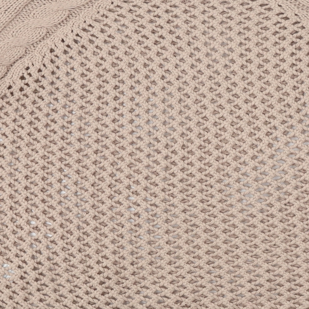 New Look Womens Beige Round Neck Acrylic Pullover Jumper Size 10