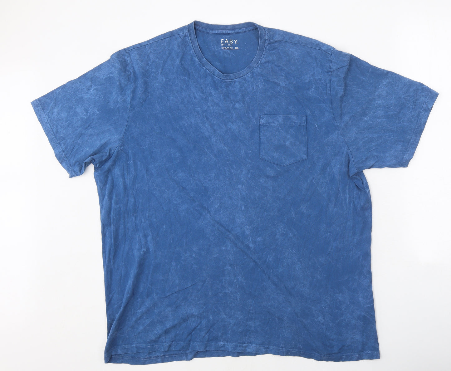 Easy Mens Blue Polyester T-Shirt Size 3XL Round Neck