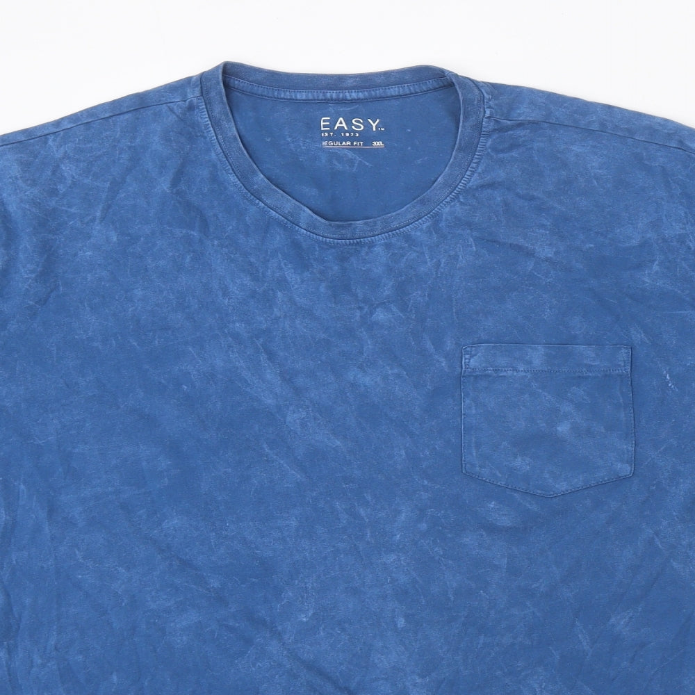 Easy Mens Blue Polyester T-Shirt Size 3XL Round Neck