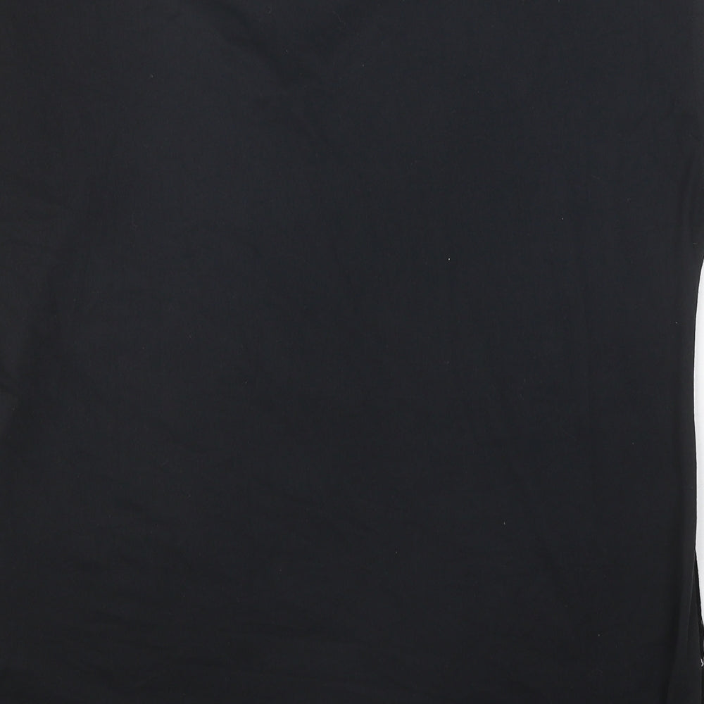 George Womens Black Polyester Basic T-Shirt Size 12 V-Neck