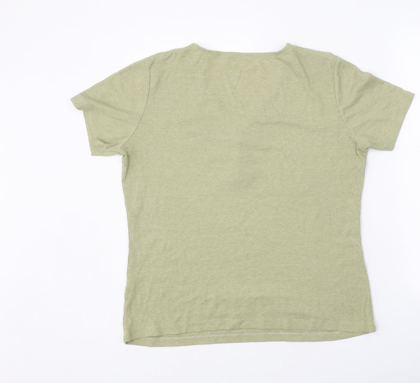 George Womens Green Polyester Basic T-Shirt Size 18 V-Neck
