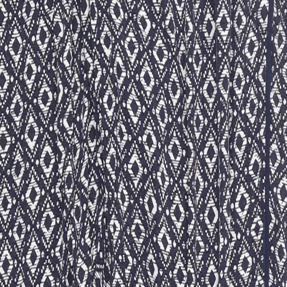 F&F Womens Multicoloured Geometric Polyester Trousers Size 18 L28 in Regular Drawstring