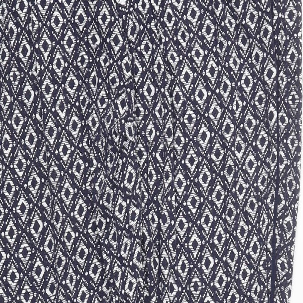 F&F Womens Multicoloured Geometric Polyester Trousers Size 18 L28 in Regular Drawstring