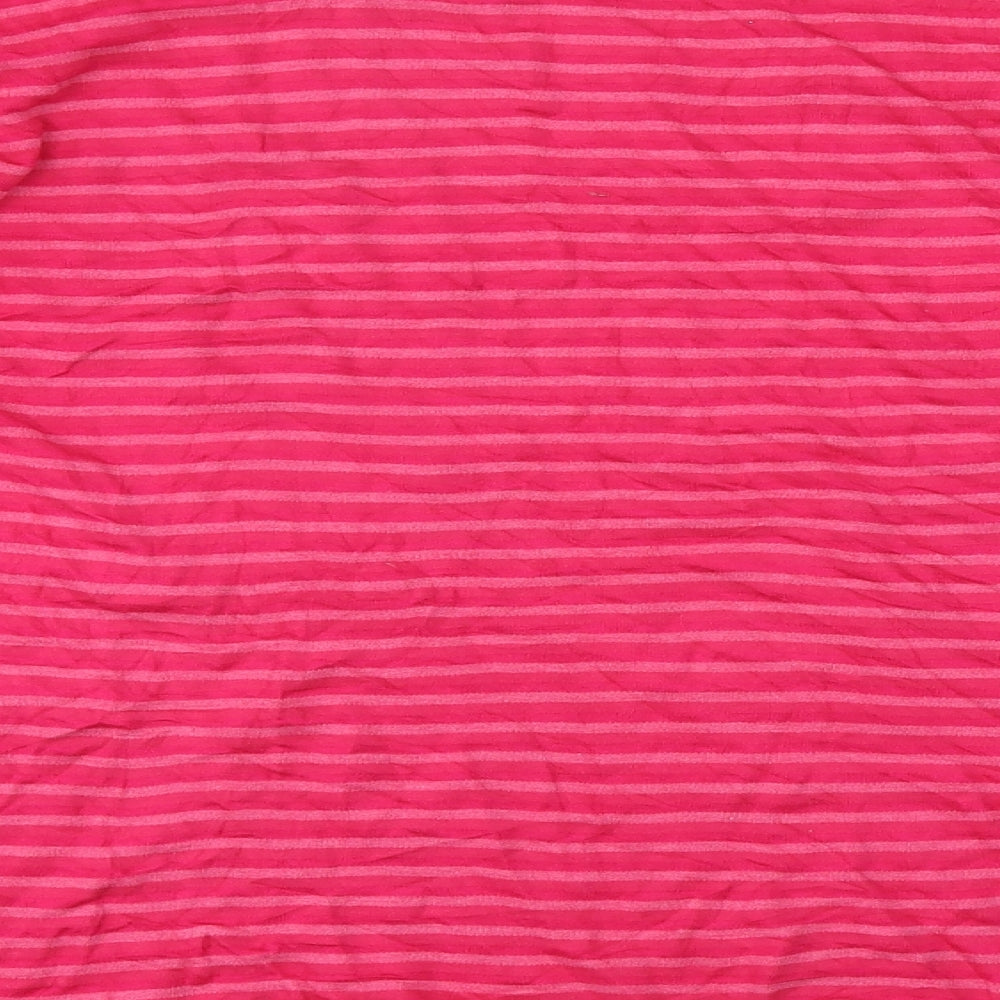 Peter Storm Womens Pink Striped Polyester Basic T-Shirt Size 18 Round Neck