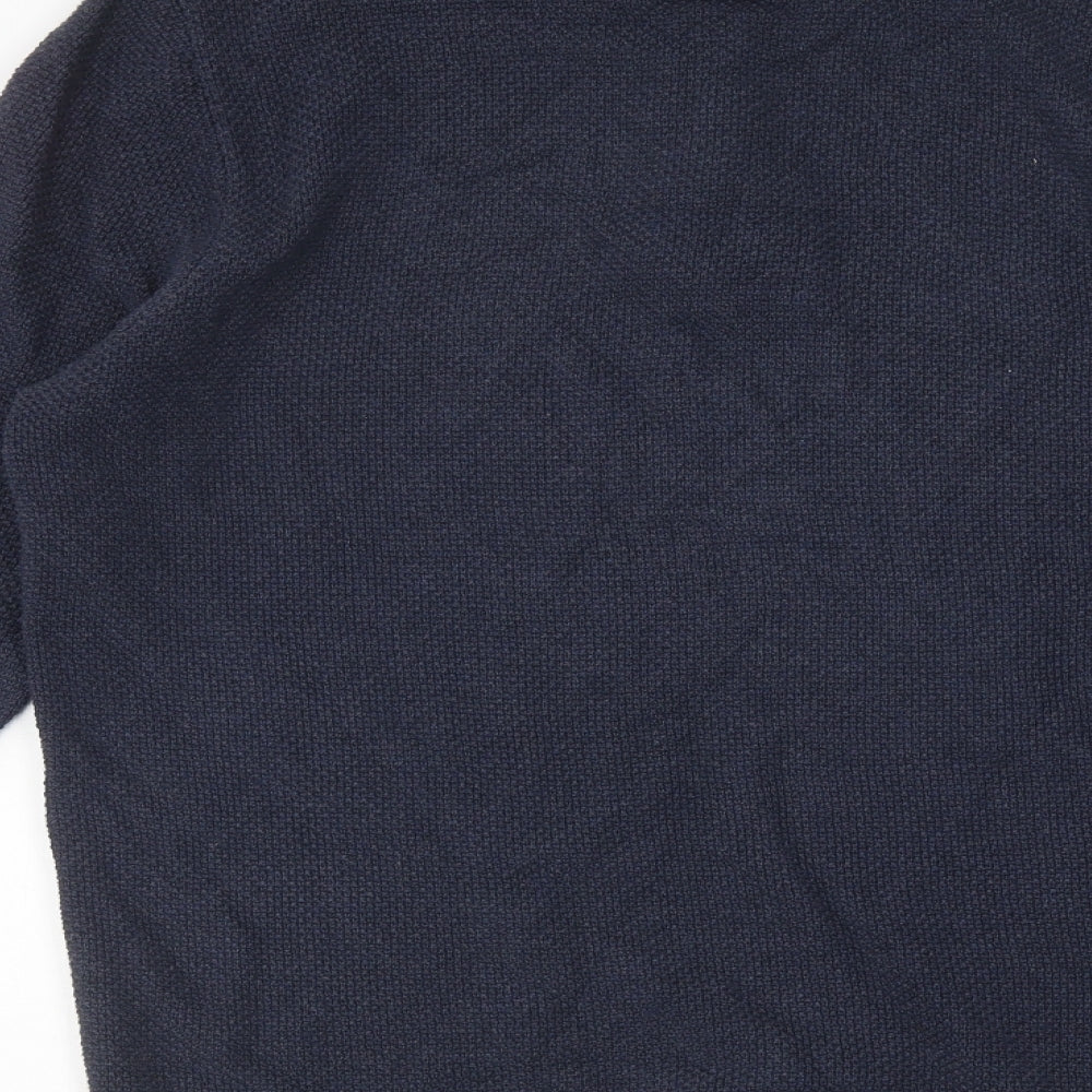 TU Mens Blue High Neck Polyester Pullover Jumper Size M