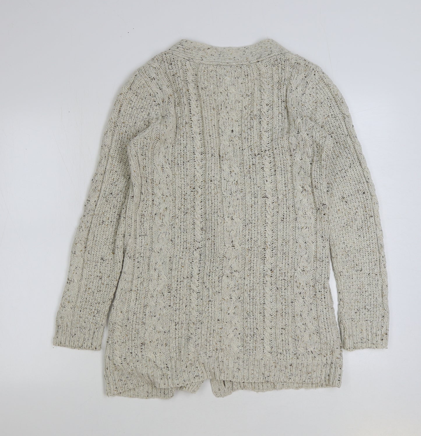 Papaya Womens Beige V-Neck Acrylic Cardigan Jumper Size 10
