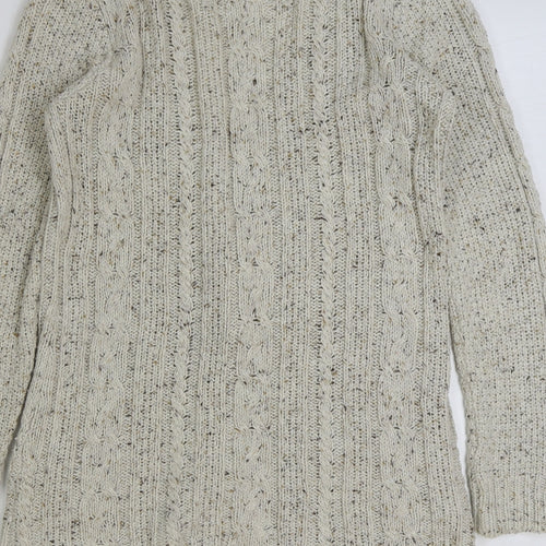 Papaya Womens Beige V-Neck Acrylic Cardigan Jumper Size 10