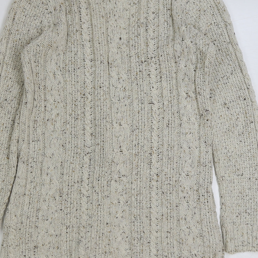 Papaya Womens Beige V-Neck Acrylic Cardigan Jumper Size 10