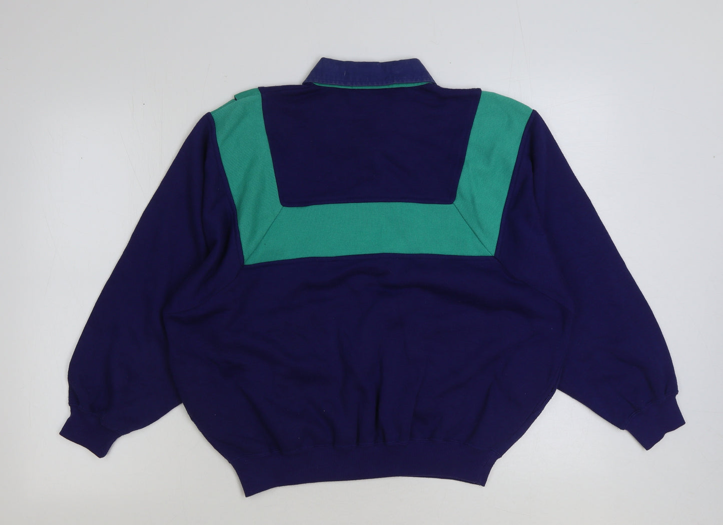 BHS Womens Blue Polyester Pullover Sweatshirt Size 10 Button