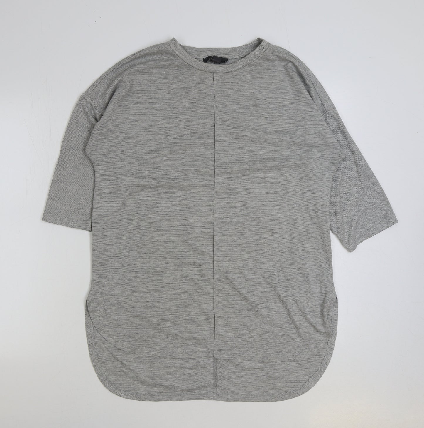 PRIMAR Womens Grey Polyester Basic T-Shirt Size S Round Neck