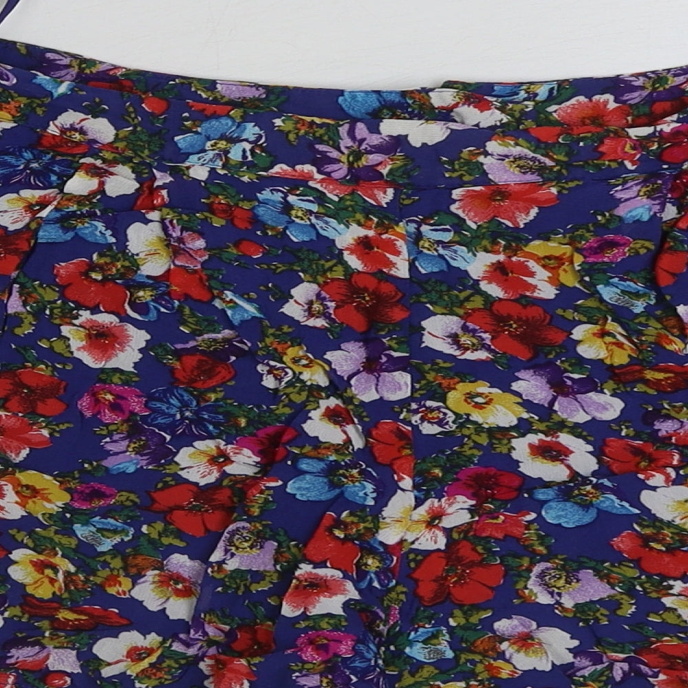 Topshop Womens Multicoloured Floral Polyester Hot Pants Shorts Size 12 L3 in Regular Button