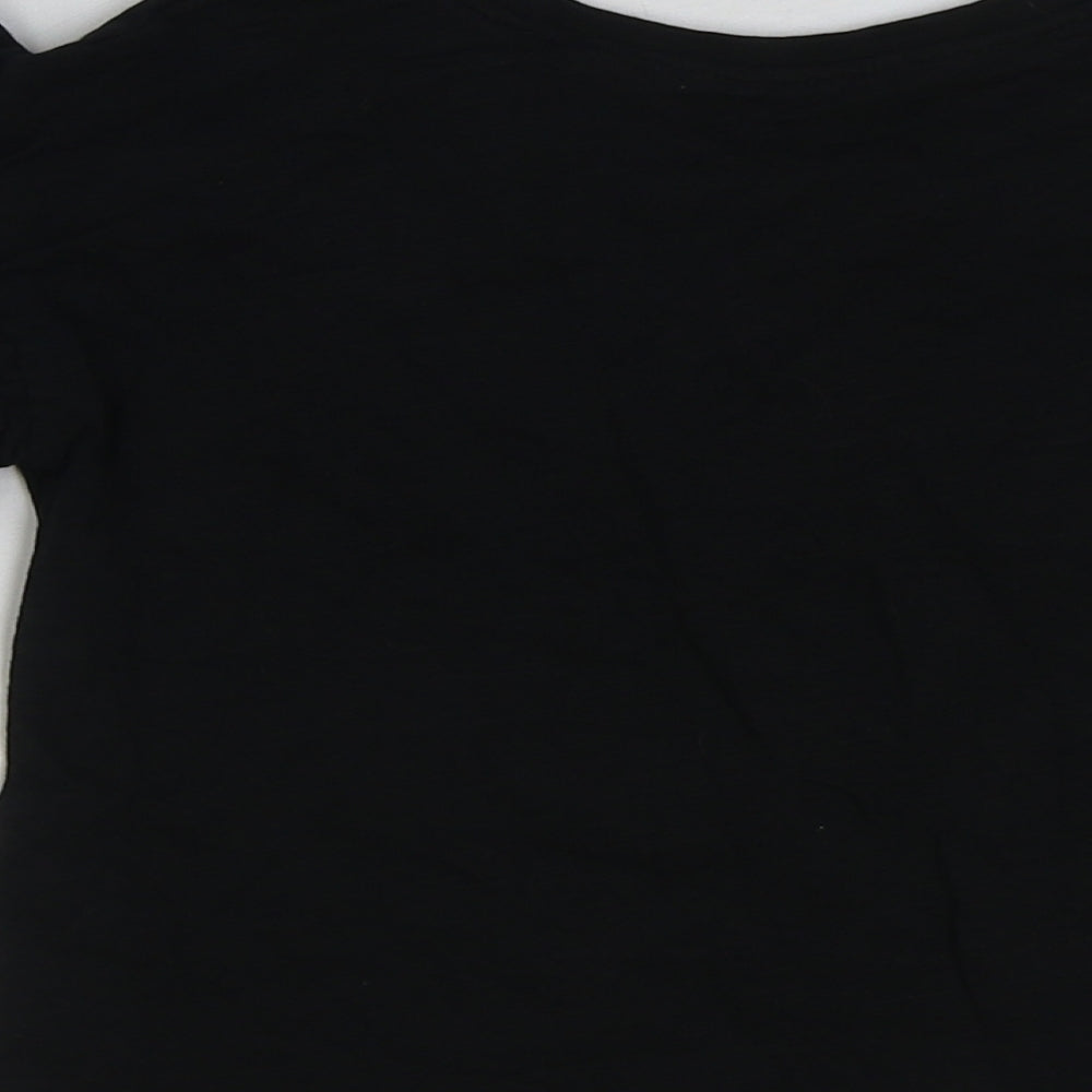 Myleen Klass Girls Black Cotton Basic T-Shirt Size 2-3 Years Round Neck Pullover - Girl
