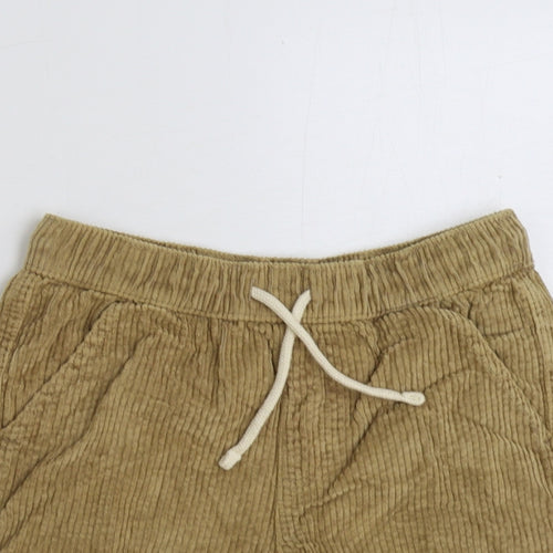Marks and Spencer Boys Beige Cotton Sweat Shorts Size 9-10 Years Regular Drawstring