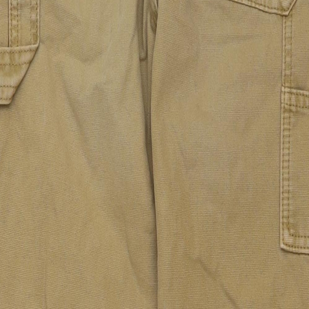 Marks and Spencer Boys Beige Cotton Straight Jeans Size 8-9 Years Regular Button