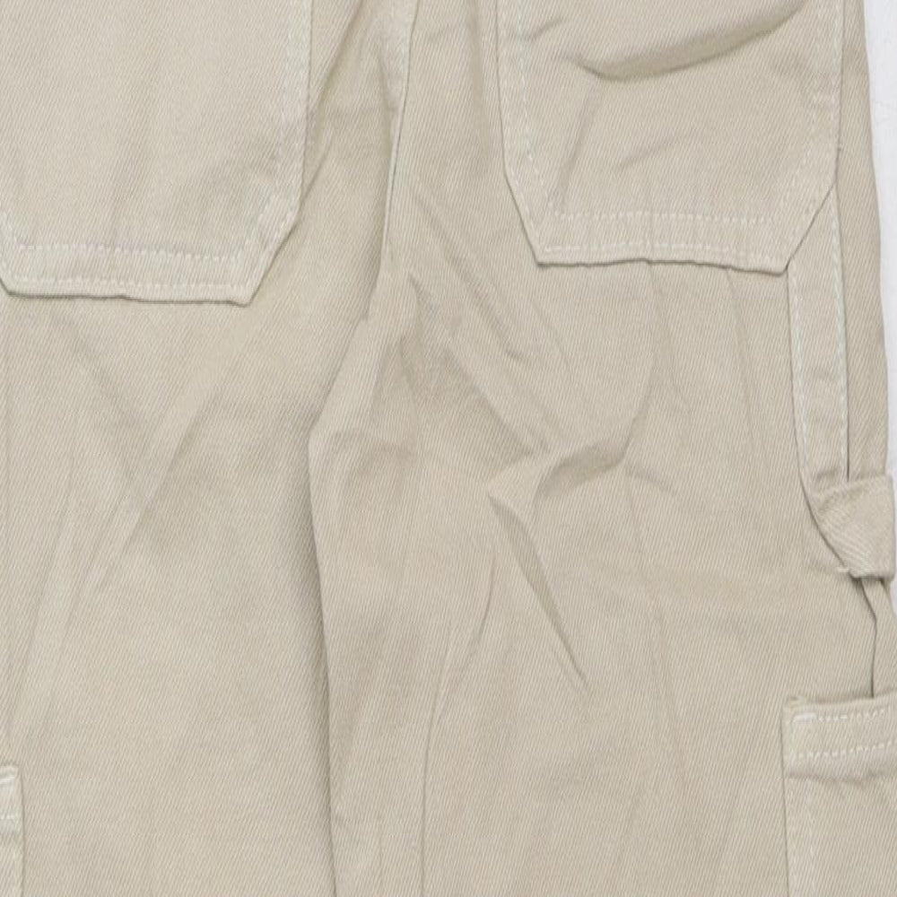 marks and Girls Beige Cotton Wide-Leg Jeans Size 6-7 Years Regular Button