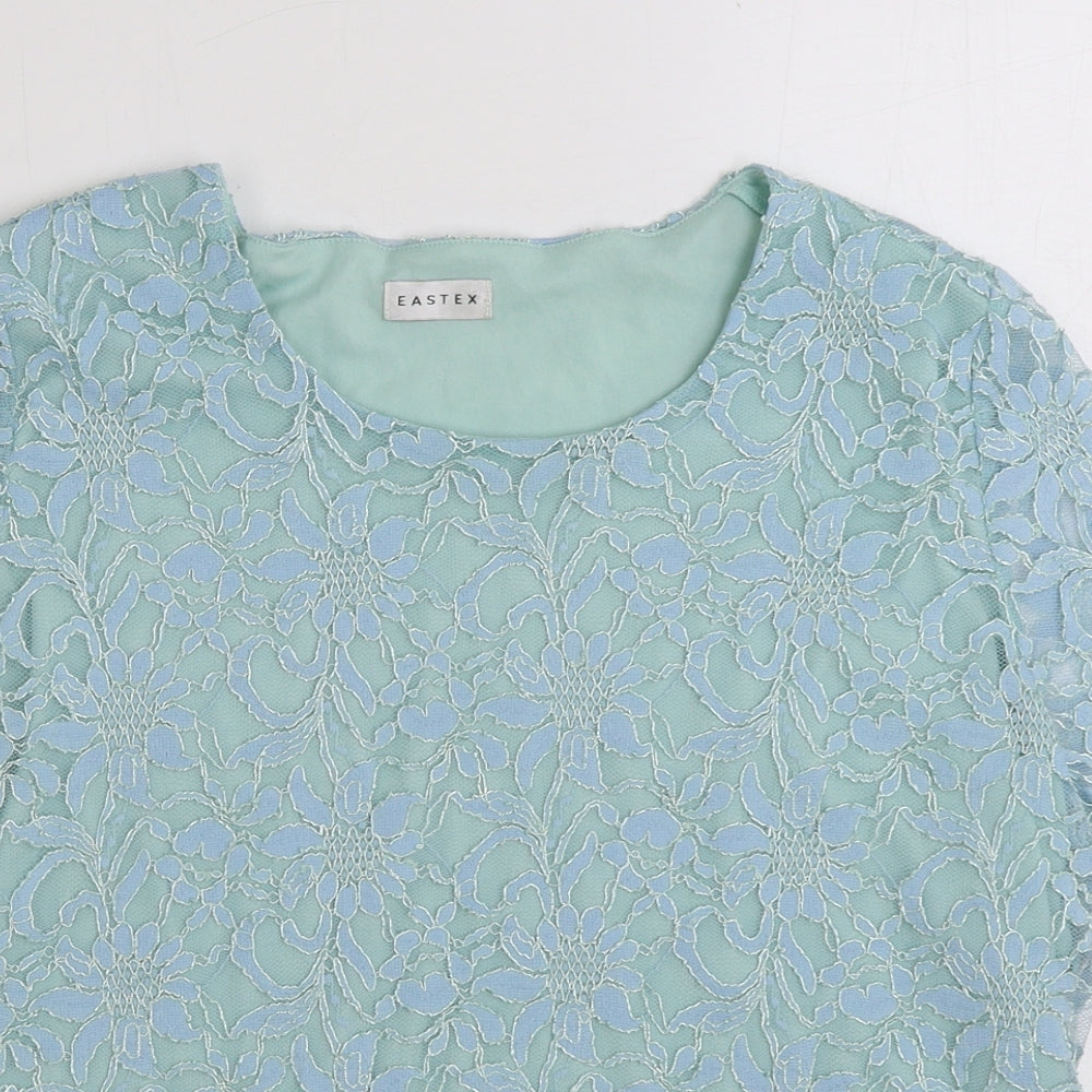 Eastex Womens Blue Polyamide Basic Blouse Size 16 Round Neck