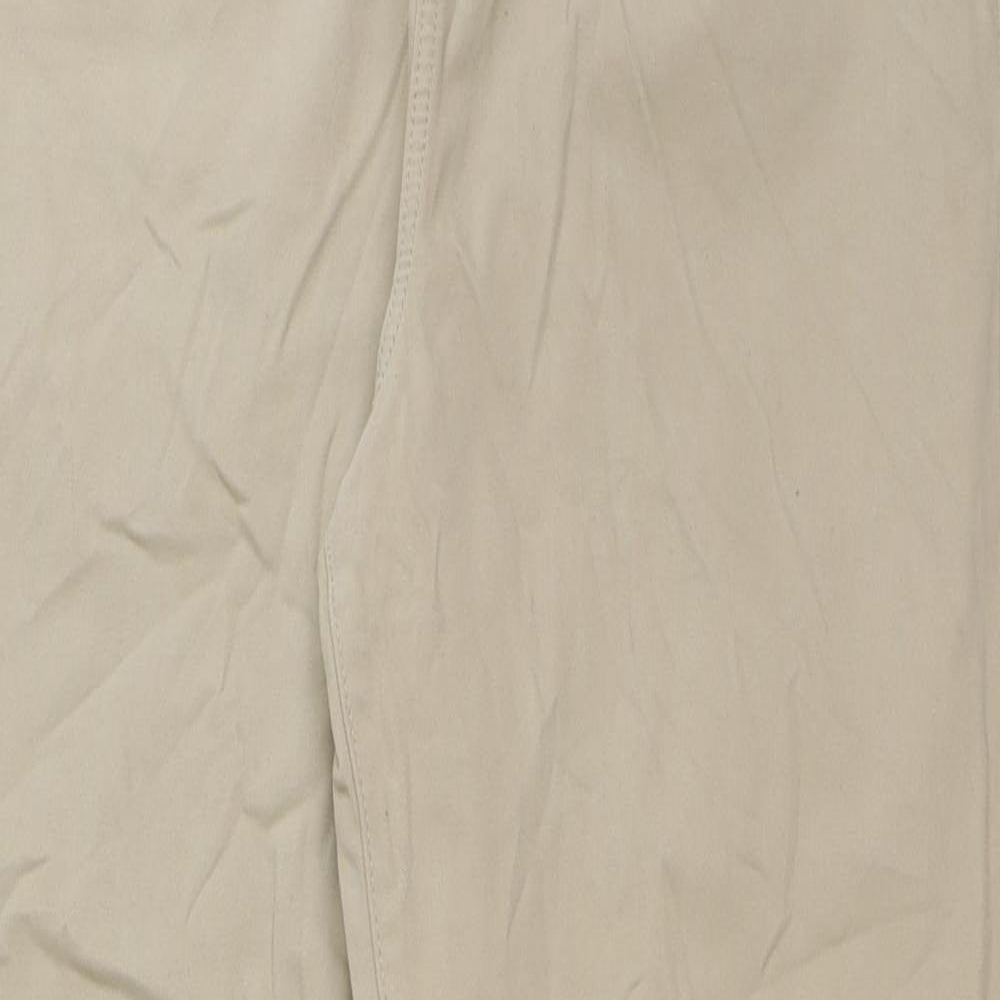 TU Womens Beige Cotton Trousers Size 12 L28 in Regular Button