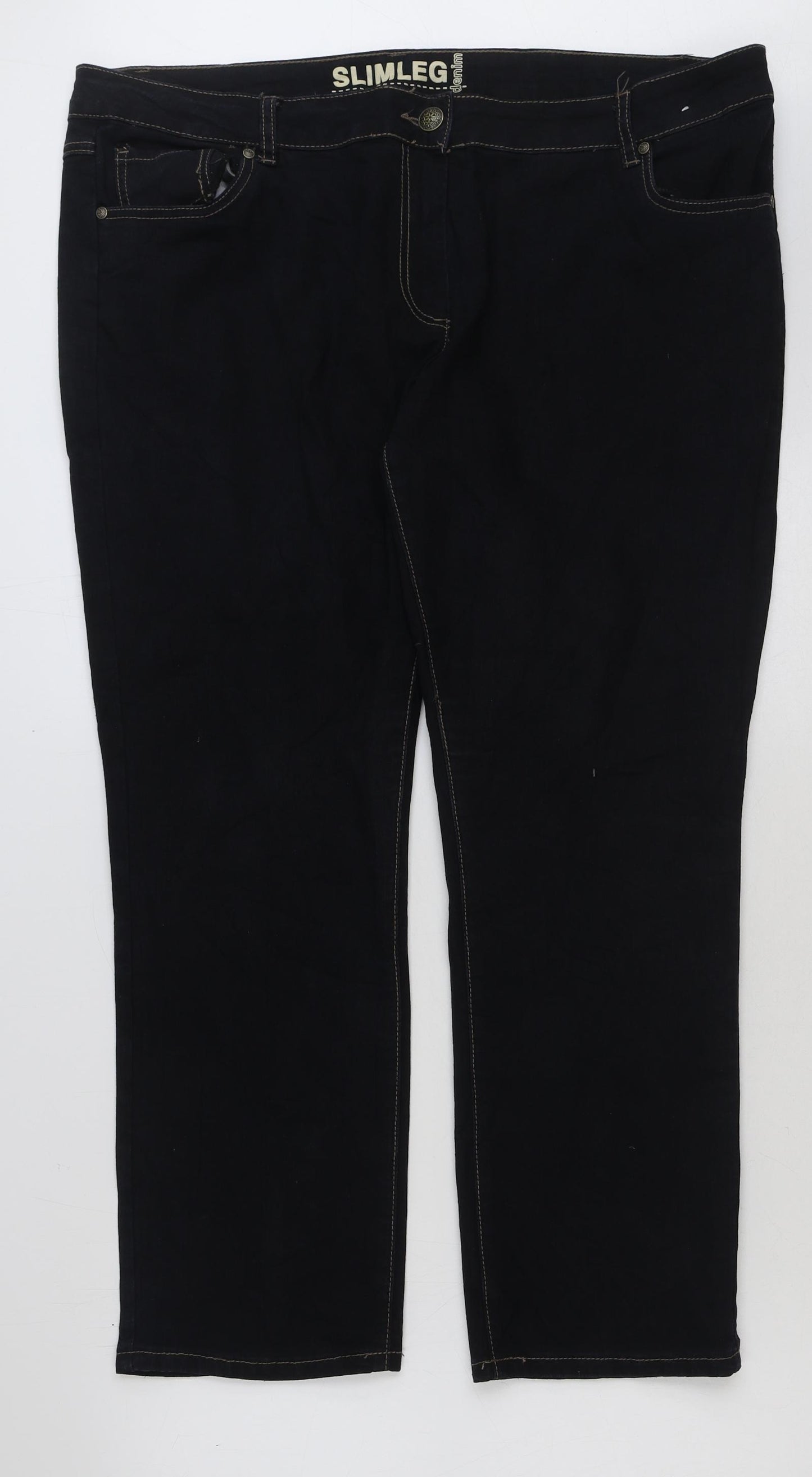 Debenhams Womens Blue Cotton Skinny Jeans Size 20 L29 in Regular Button