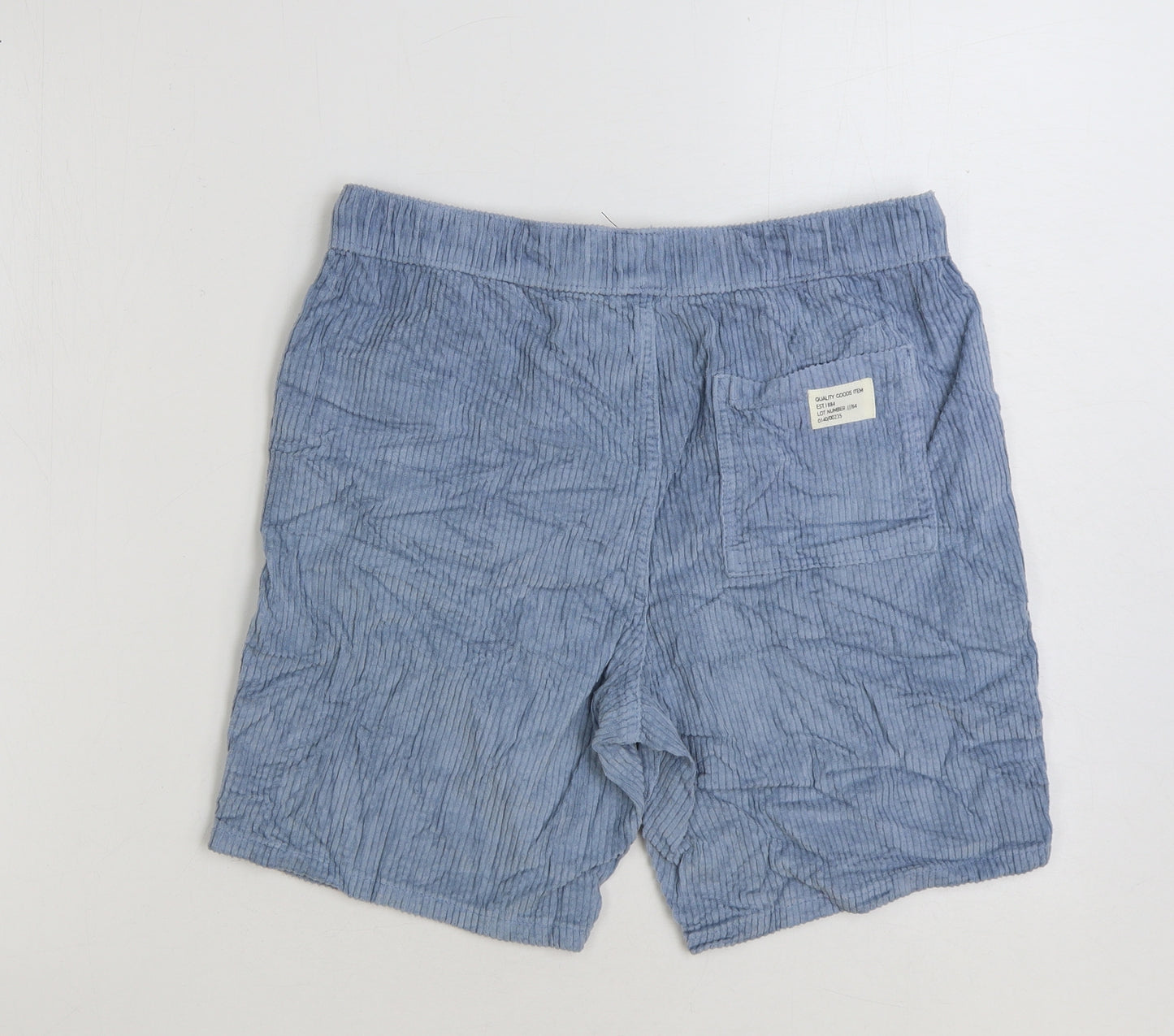 marks and Boys Blue Cotton Sweat Shorts Size 13-14 Years Regular Drawstring