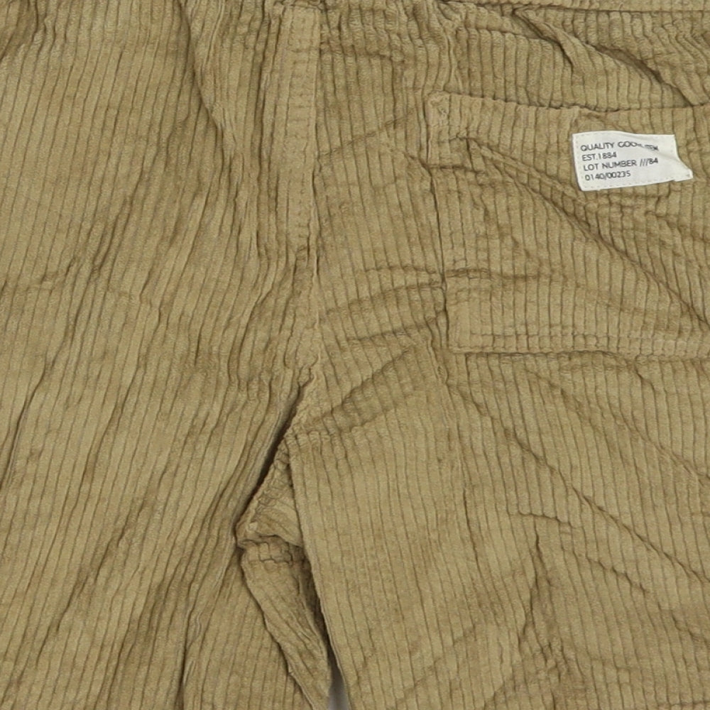 Marks and Spencer Boys Beige Cotton Sweat Shorts Size 9-10 Years Regular Drawstring