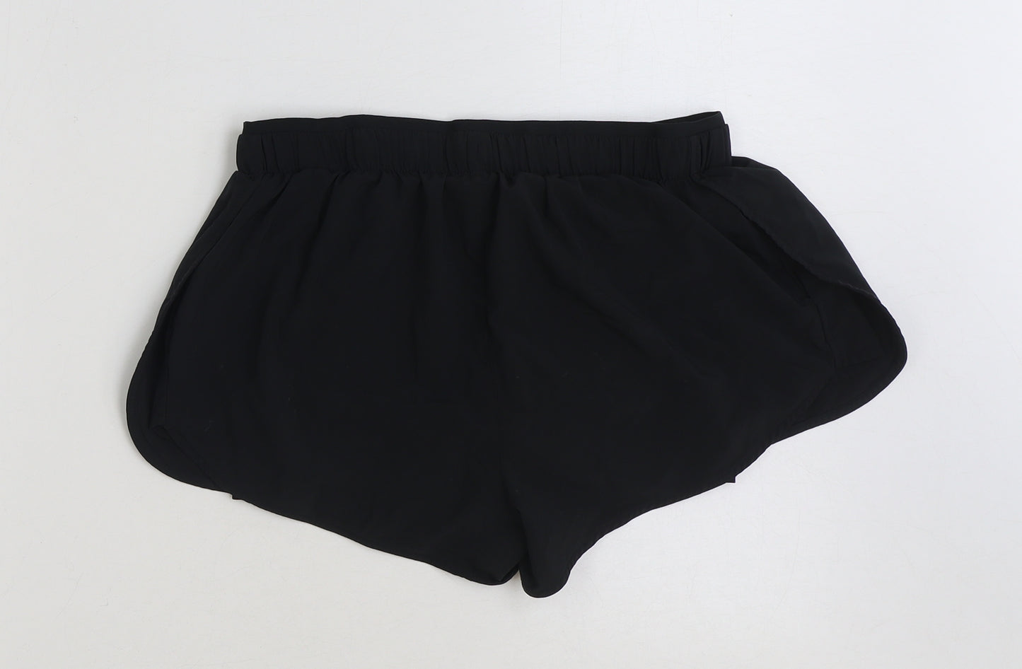 Nike Womens Black Polyester Athletic Shorts Size M Regular Drawstring