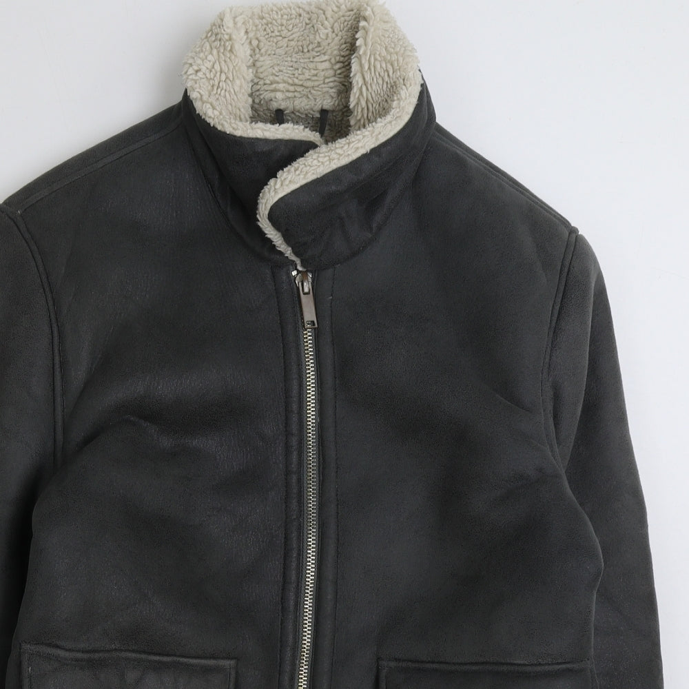 River Island Mens Grey Jacket Size M Zip