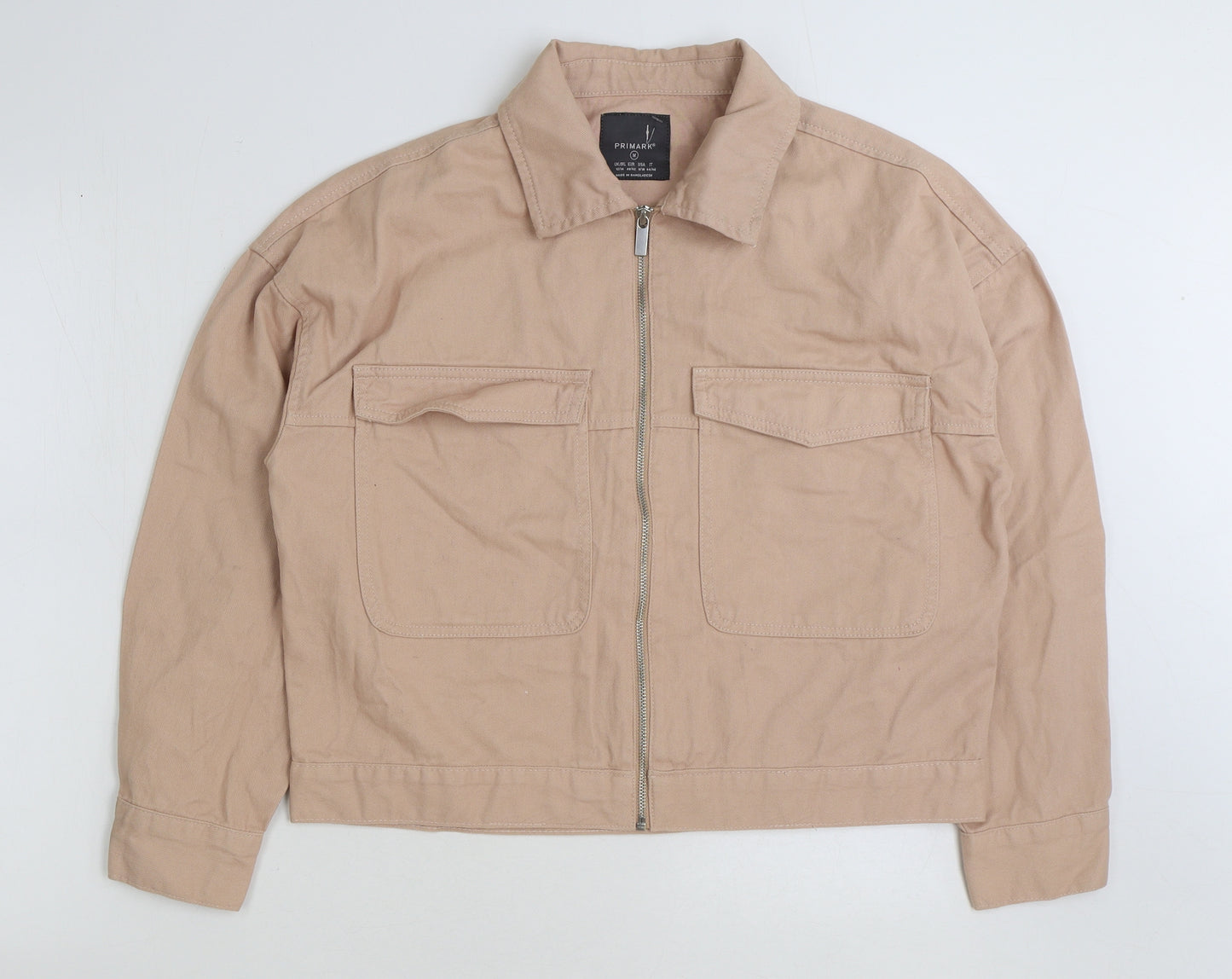 Denim & Co. Womens Pink Jacket Size 12 Zip