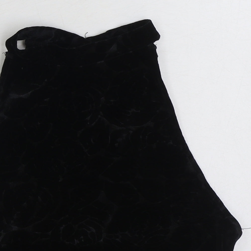 New Look Womens Black Polyester Cropped Tank Size 10 Halter