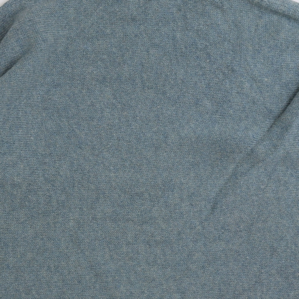 Deane & White Womens Blue High Neck Wool Pullover Jumper Size L