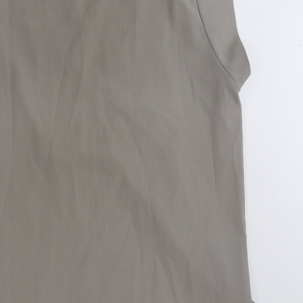 ASOS Womens Grey Polyester Basic Blouse Size 12 V-Neck